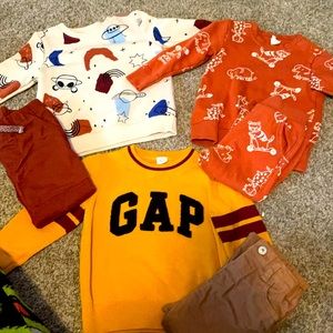 Toddler boys, jogging suit H&M,Gap Sweater& H&M pants, & target sweatshirt